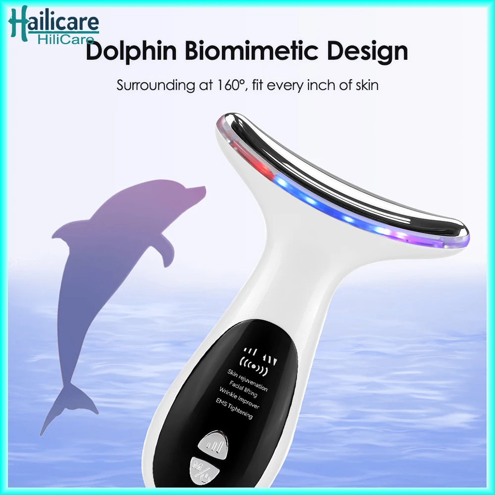 Ems rosto pescoço levantamento dispositivo de beleza led fóton rejuvenescimento da pele apertar anti-envelhecimento elétrico facial endurecimento vibração massageador