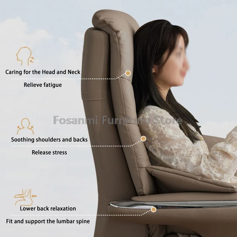 PU Leather Electric Office Chair Comfortable with Armrest and footrest Home Computer Swivel Chair Rechargeable Gaming Desk Chair