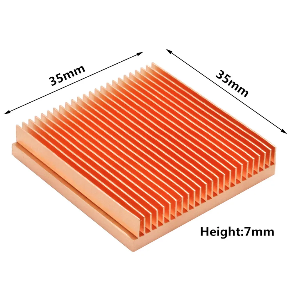 35x35x7mm Pure Copper Heatsink Cooling Cooler Heat Sink Radiator for Electronic MOS Chip IC Heat Dissipation