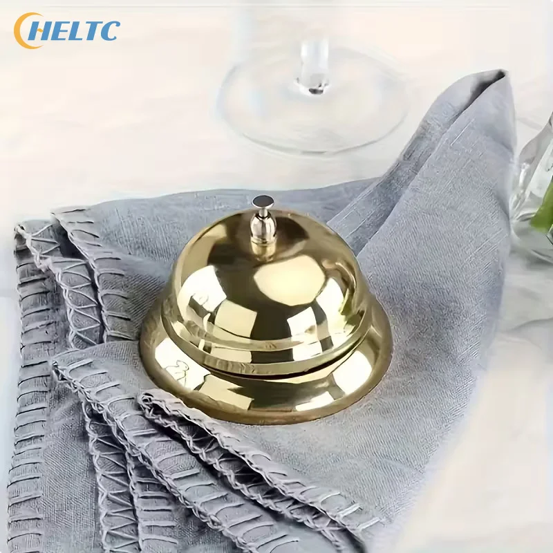 1pc Vintage Metal Service Bell Counter Desk Bell For Restaurant Hotel Game Show, Coffee Shop Multifunctional Portable Hand Bell