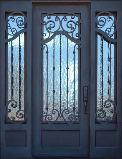 Factory Wholesale Iron Single Door Design Luxury Wrought Iron Door Iron Entry Door