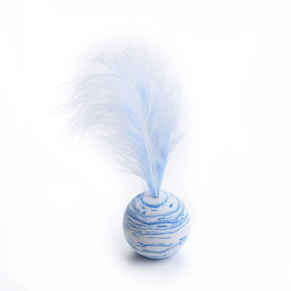2PCS Pet Cat Toys Star Ball Plus Feather Light Foam Ball Throwing Toy Funny Pet Dogs Cats Interactive Toys Pet Gifts
