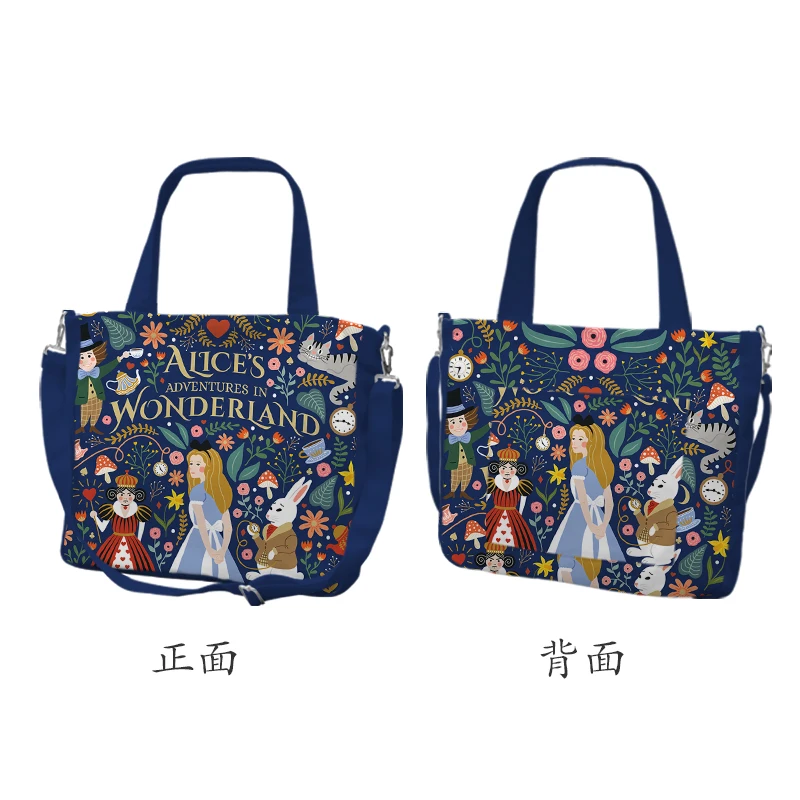 Disney Alice nel paese delle meraviglie Cheshire cat Anime borse a tracolla personalizzate Cartoon Shopping Bag Casual Tote Storage Handbag Gift