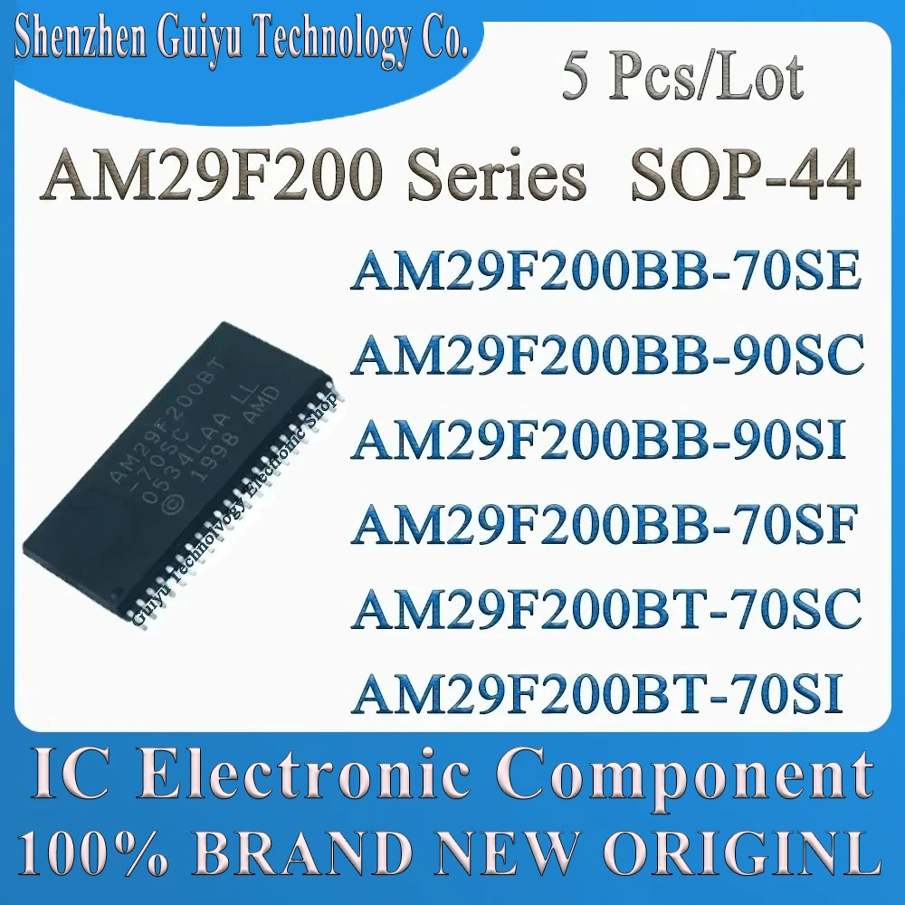 

5 Pcs/Lot AM29F200BB-70SE AM29F200BB-90SC AM29F200BB-90SI AM29F200BB-70SF AM29F200BT-70SC AM29F200BT-70SI AM29F200BT SOP-44 Chip