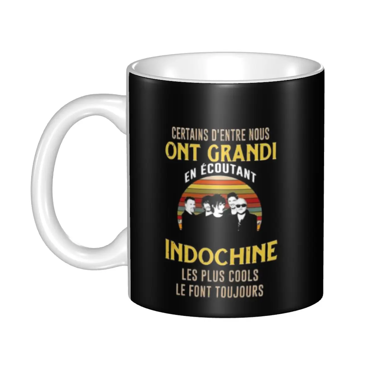 

Логотип группы Best Of Indochine Exselna Genres Rock Mug Забавные керамические кофейные чашки Чайные кружки Молочная чашка Посуда для напитков Подарок для женщины и мужчины