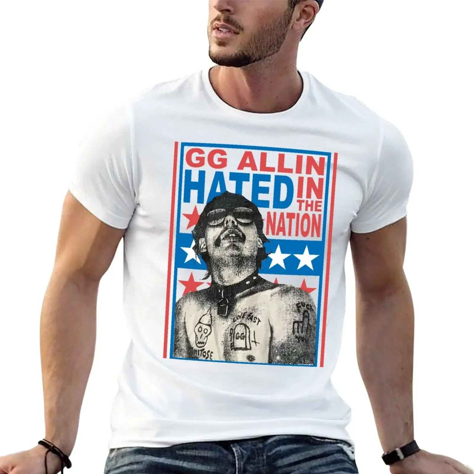 

GG ALLIN Hated in the Nation T-Shirt anime clothes Aesthetic clothing cute tops vintage mens t shirt