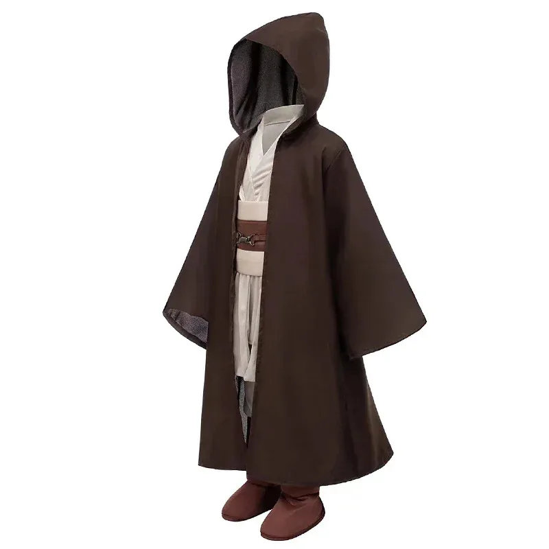 Kids Halloween Costumes Jedi Warrior Cosplay Hooded Cloak Clothing Full Suit  Masquerade Party Cosplay Costume