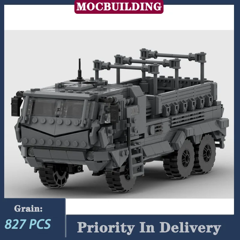 MOC Military Truck Transport Vehicle Model Building Block Assembly Cannon Boy Toy Birthday Gift