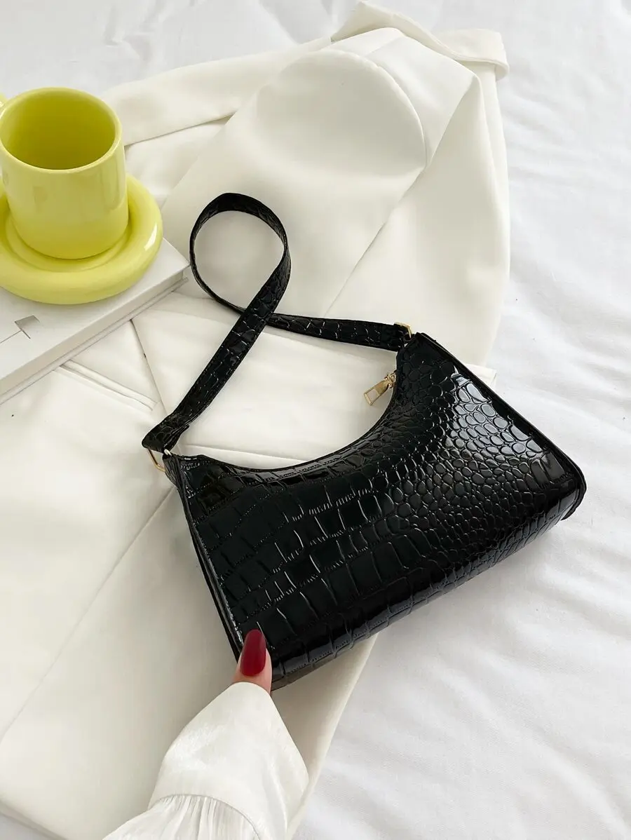 Crocodile Embossed Bag, Animal Print Women Bag
