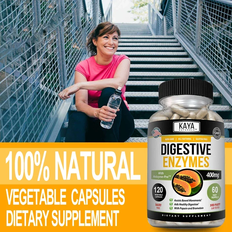 Digestive Enzymes - Papaya + Bromelain Healthy Digestion and Detoxification Relieve Constipation and Bloating Improve Immunity