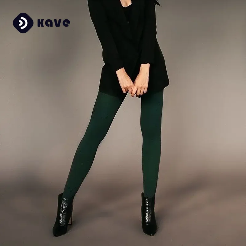 Kave-medias de colores de talla grande para mujer, medias con zona para el pie semia opaca de Color sólido suave 80D, medias de cintura alta para mujer, venta al por mayor