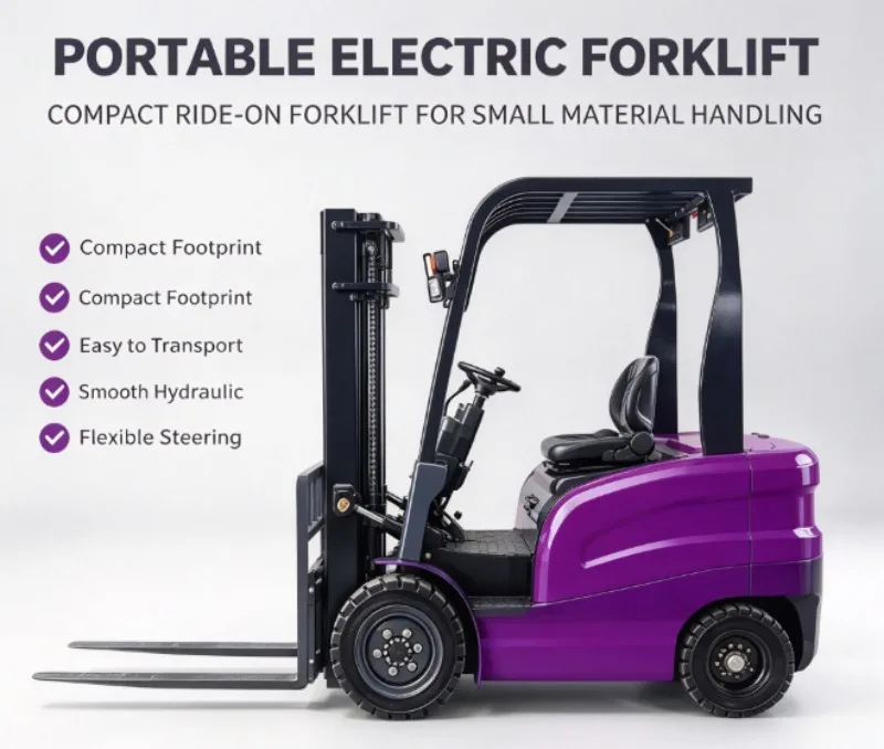 Electric Forklift 4 Wheel Lithium Battery 1Ton 1.8Ton 2Ton 2500mm Lift Height IP54 Waterproof Control Box For Humid Workshop