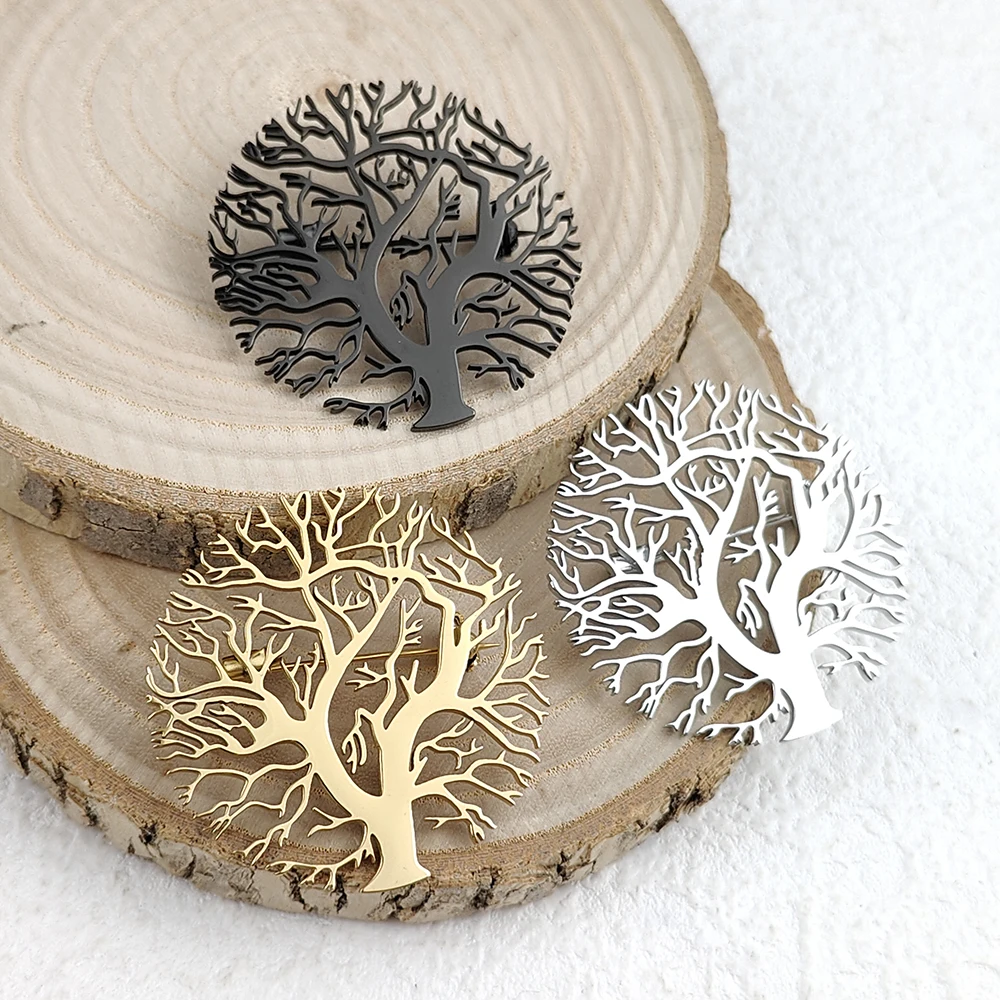 Spille personalizzate per albero della vita spille per albero genealogico personalizzate in acciaio inossidabile spilla da donna regalo unico personalizzato