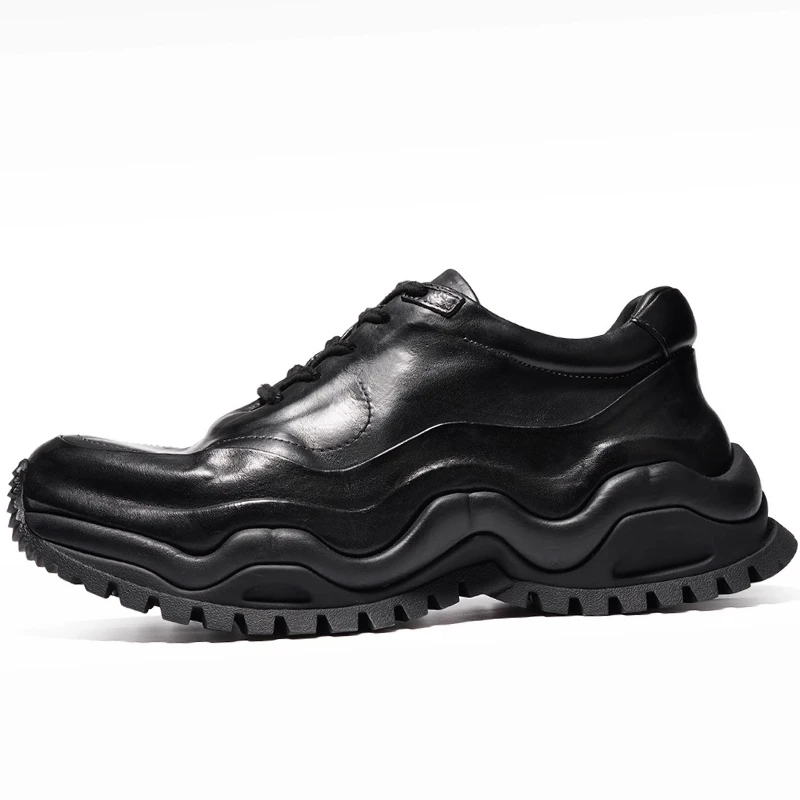 

Handmade Washed Horsehide Thick Soled Daddy Shoes for Men's Women's Retro Comfortable Breathable Outdoor Sports and Casual Shoes