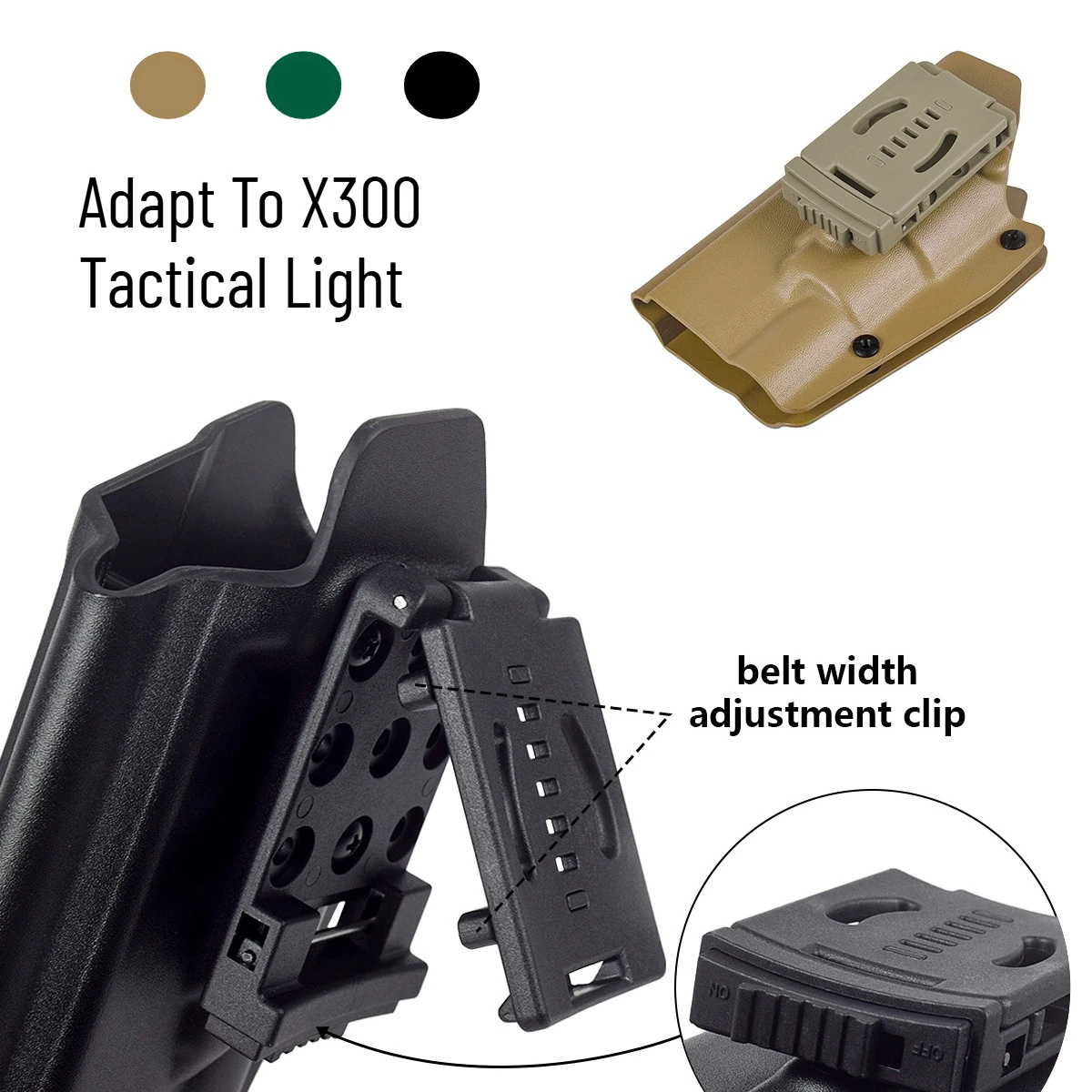 

Tactical Waist Quick Release Holsters Light Bearing Fit Glock 17 19 45 Holster Adapt To X300 Flashlight Accessories