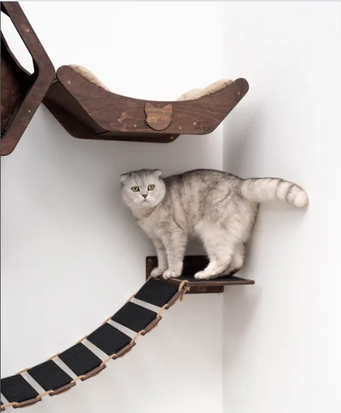 Estante de escalada colgante de pared para gatos, plataforma de salto para gatos, muebles para tienda de mascotas, escalera de escalada de pared, estante de madera para interiores