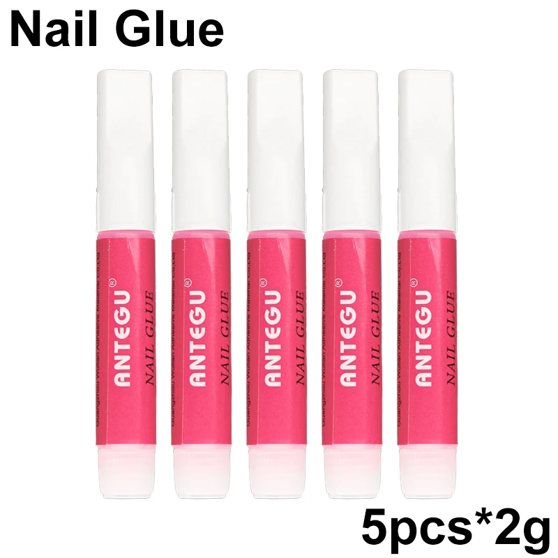 

2g Flat Head Pink Nail Glue 1/5/10/20/30/50/100pcs Professional Fast Drying Bond Long Lasting Press on Nails Art Rhinestone Tool