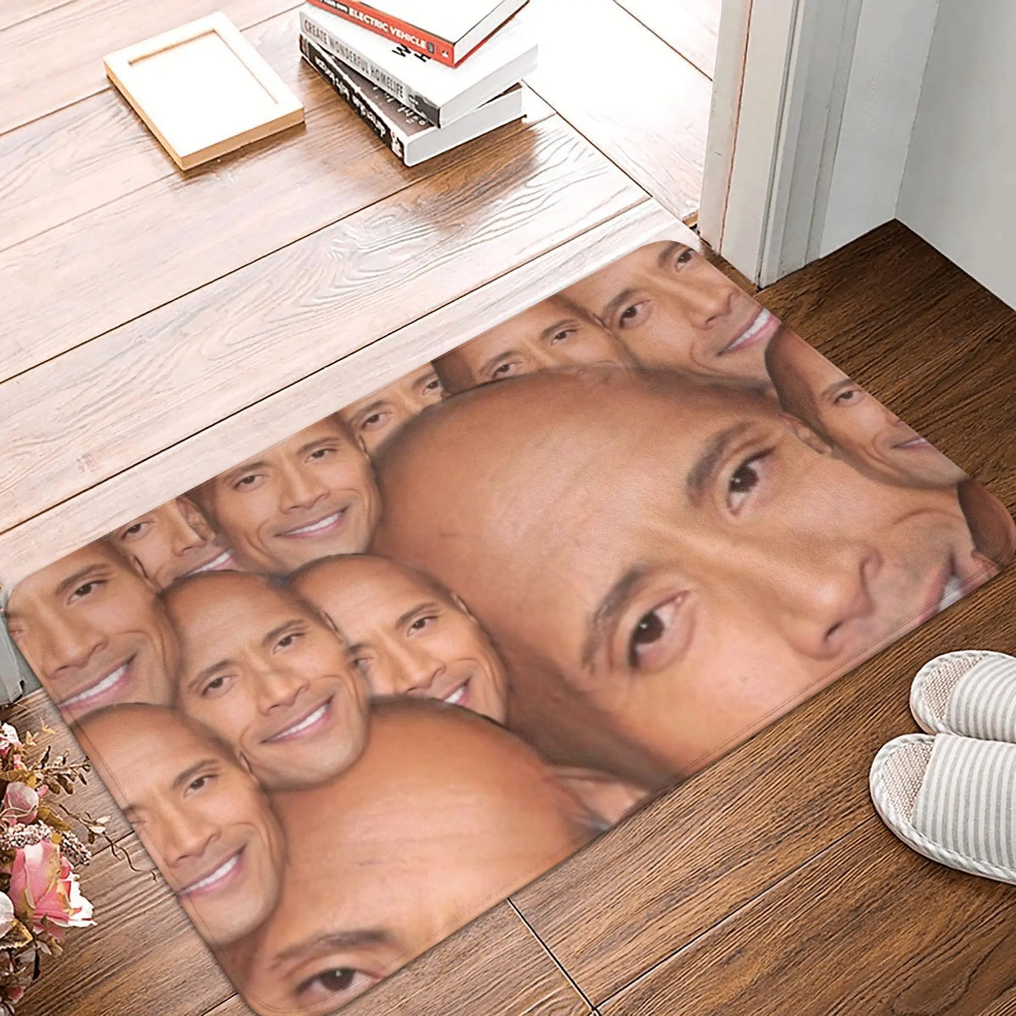 The Rock Face Dwayne-alfombra antideslizante para puerta, cocina, baño, interior, Actor americano, Johnson, felpudo, alfombra de entrada de garaje