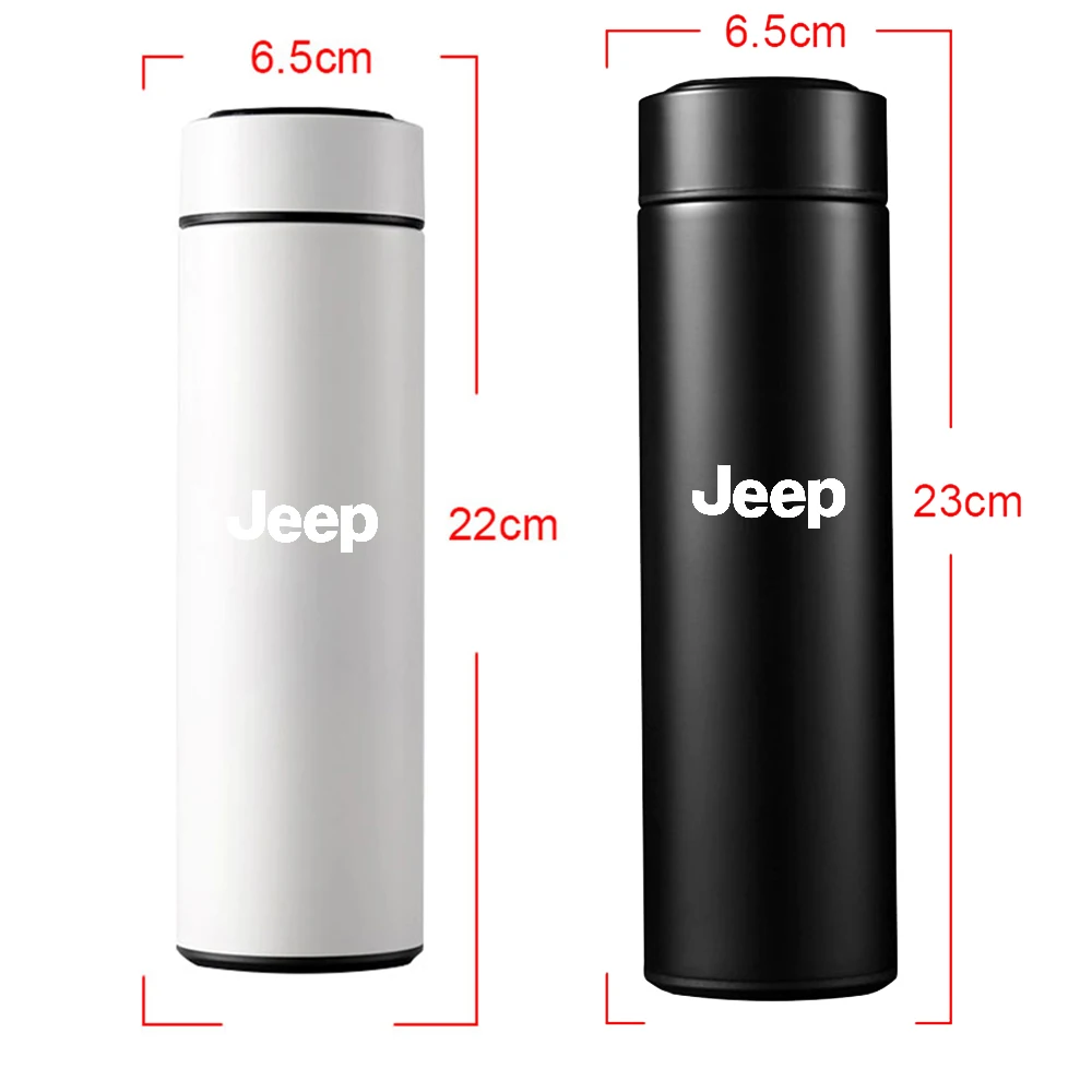 Car Stainless Steel Smart Thermos Mug Thermos LED Display Temperature For Jeep Renegade Patriot Wrangler Cherokee Compass Trail