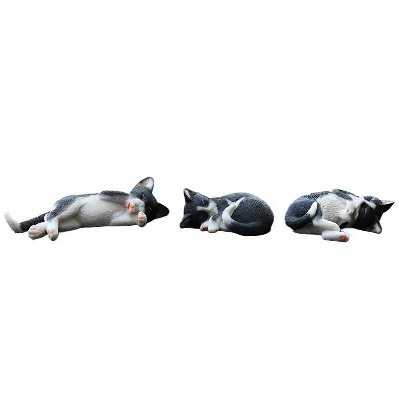 Sleeping position resin simulation kitten model  resin ornament cute car jewelry gift