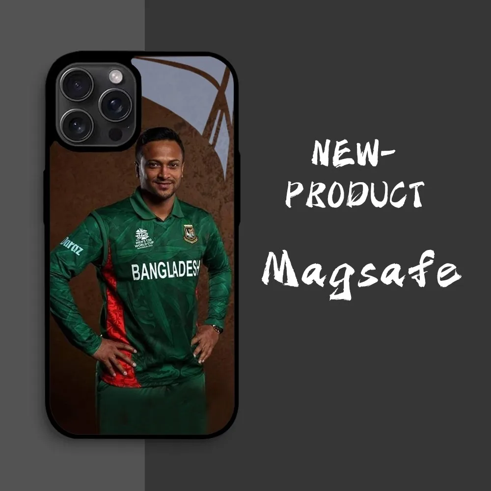 Cricketer Shakib Al Hasan Phone Case For IPhone16 15 14 13 12 11 Pro Xs Max Mini XR X 7 8 Plus Luxury Mirror Hard Funda