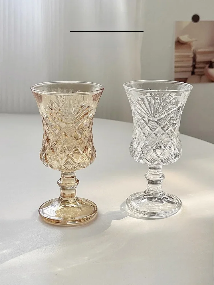Carved Crystal Glass Cup Vietri Mare Cocktail Juice Cup Straight Stem Wine Glass Crystal Craftsmanship Home Garden Diningware