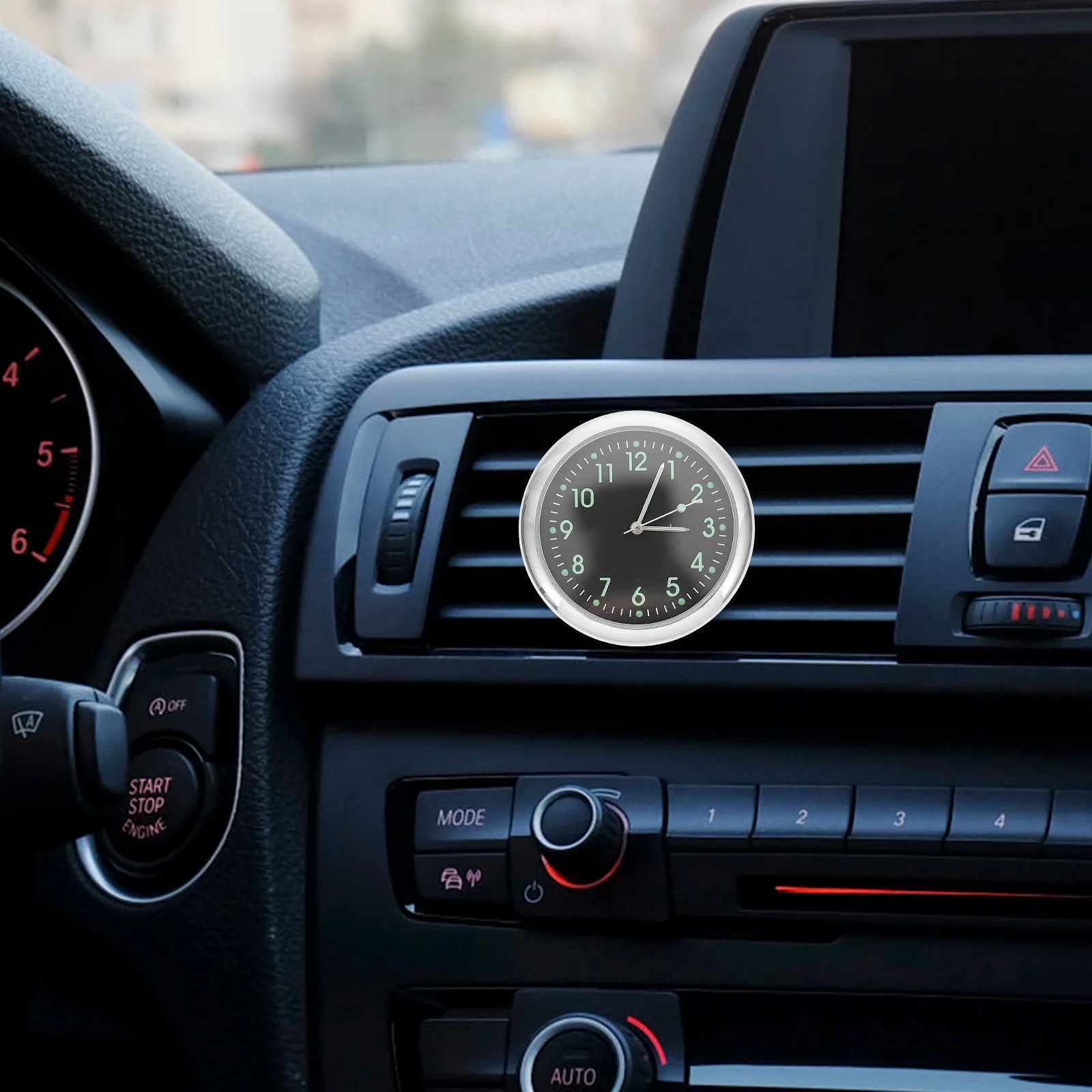 

Sturdy Metal On Car Decorative Small Clock For Car Durable Mini Timepiece Luminous Dashboard Clock Easy Install
