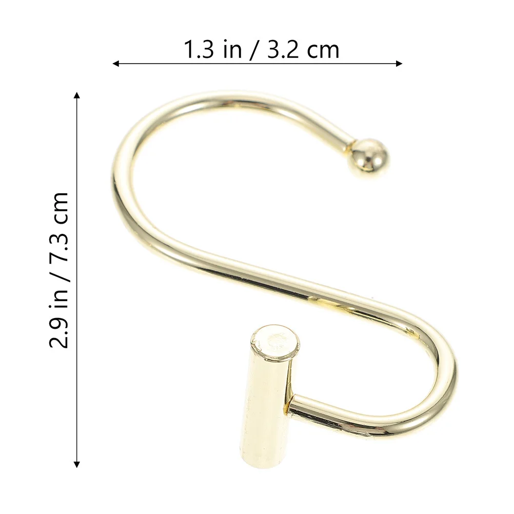 24 قطعة خطاطيف ستائر الدش شماعات معدنية مزخرفة مقاطع حديد مقاومة للصدأ للحمام حوض الاستحمام ستائر المنزلية #3