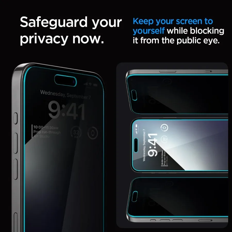 واقي شاشة من الزجاج المقوى [GlasTR EZ FIT Privacy] مصمم لهاتف iPhone 15 Pro Max [Case Friendly] عبوتان