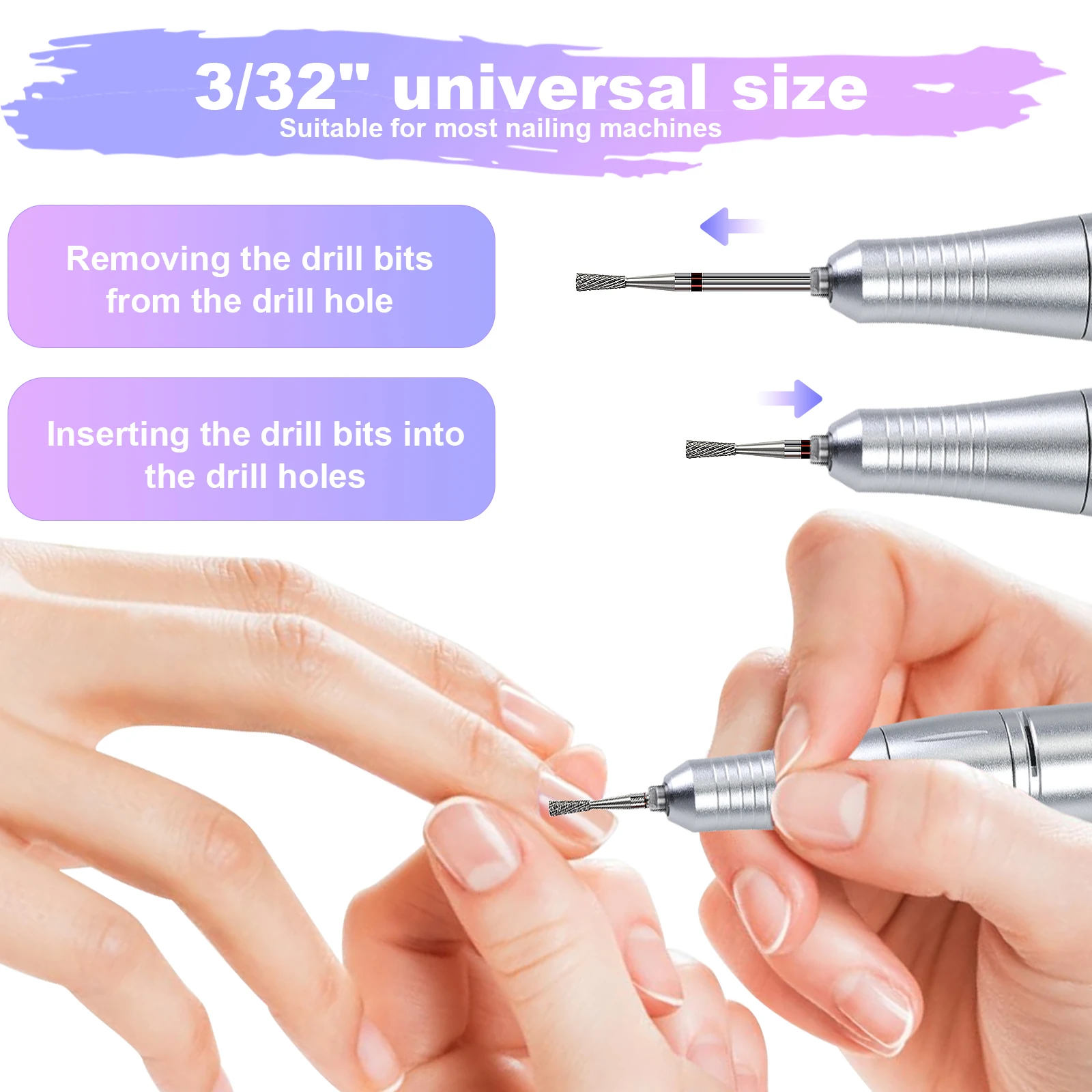 رأس تلميع من الفولاذ التنغستن لتقليم الأظافر السريع وإزالة الجلد الميت وإزالة الاتجاه المزدوج والمعالجة المسبقة