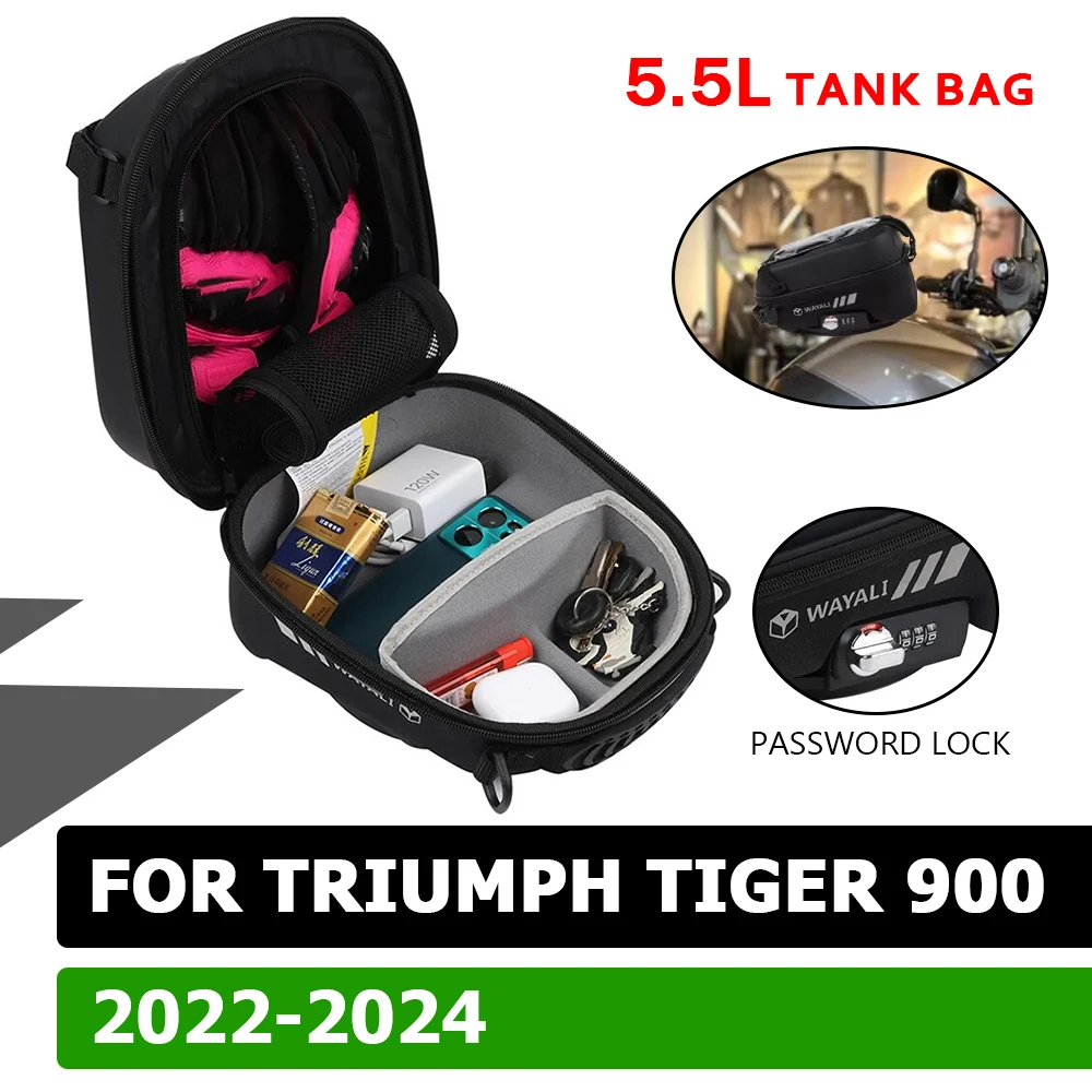 

For Triumph Tiger 900 Tiger900 2022 2023 2024 Motorcycle Accessories Tank Bag Luggage Racing Backpack Tanklock Storage Bags Part