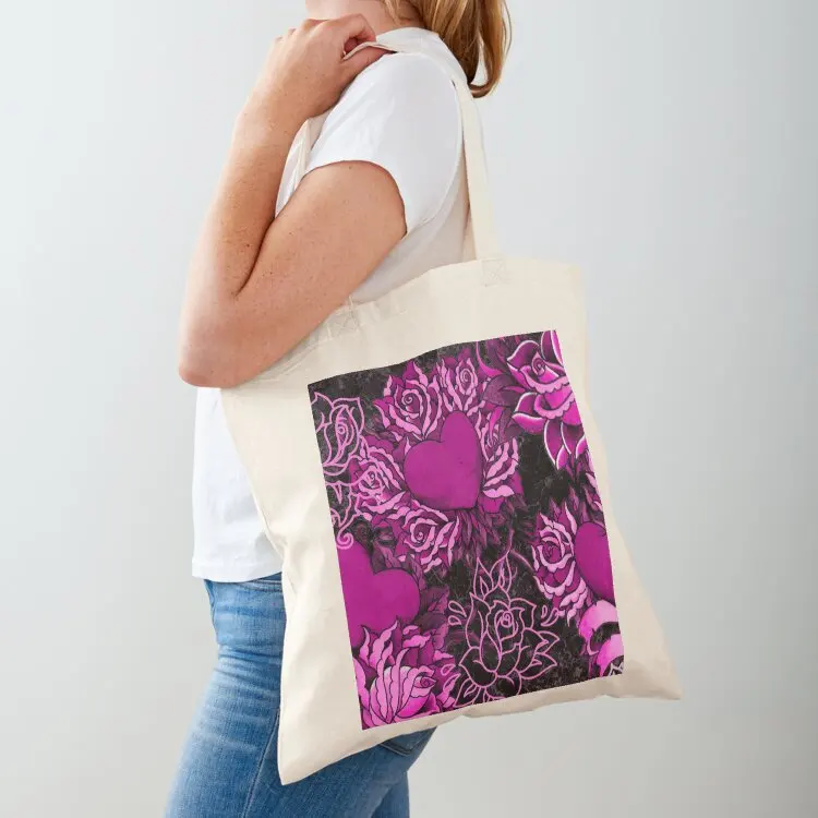 

Hearts & Rose Tattoos Tote Bag canvas bags Canvas tote bags aesthetic custom tote bag