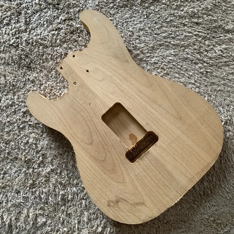 ST Guitar Unfinished Body with Neck one Set for DIY Roasted Maple Neck Strato Model Solid Wood Body one Kits  CN078+CB078