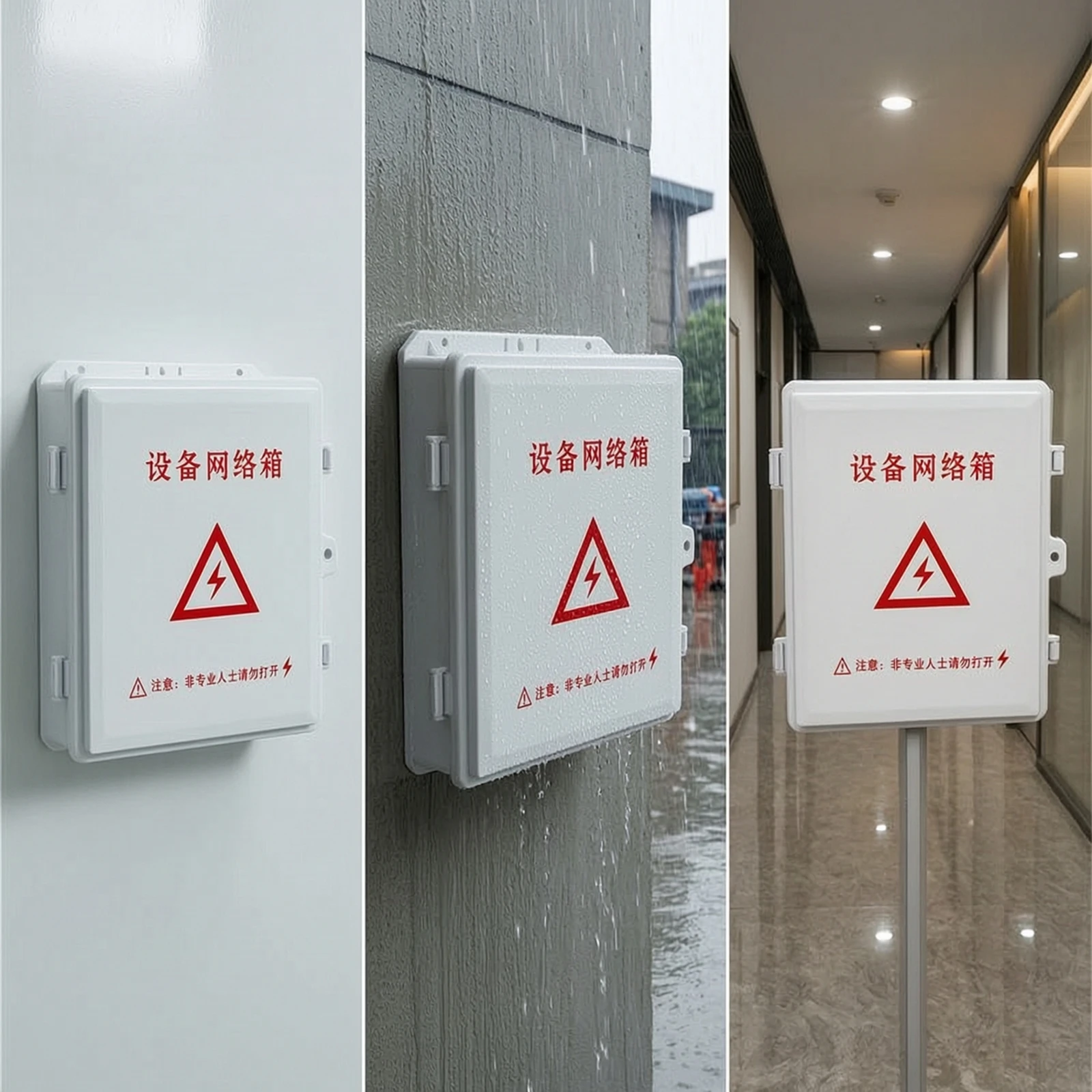 Equipment Box with Hinged Door Weather-Resistant Outdoor Electrical Box Electrical Enclosure Wall-Mounted Cabinet Compact view 3