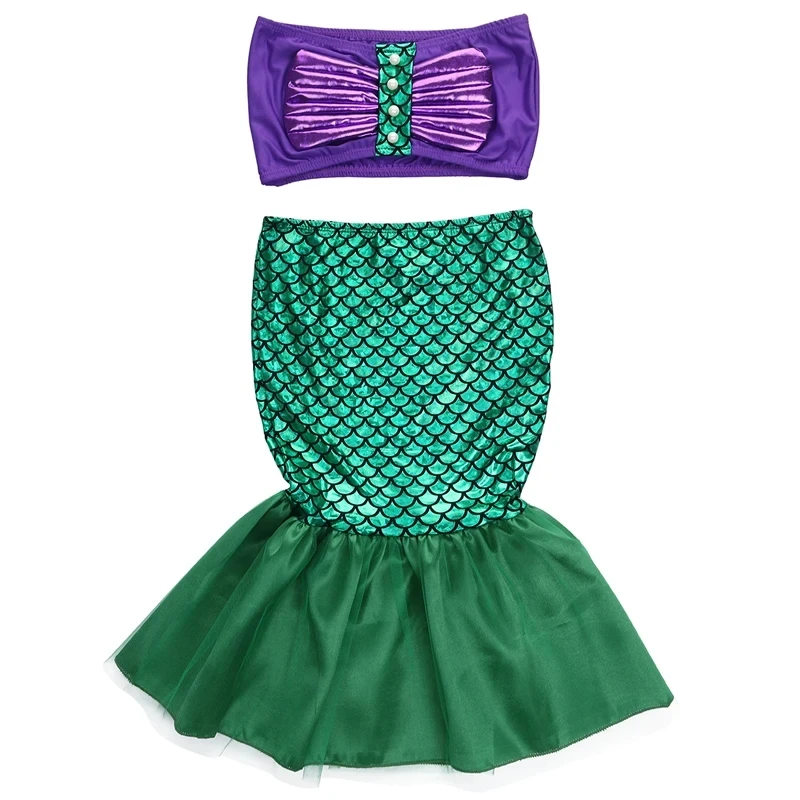 Cosplay Girls Costume Dresses The Little Mermaid Tail Princess Ariel Dress Cosplay Costume Kids for Girl Fancy Dress