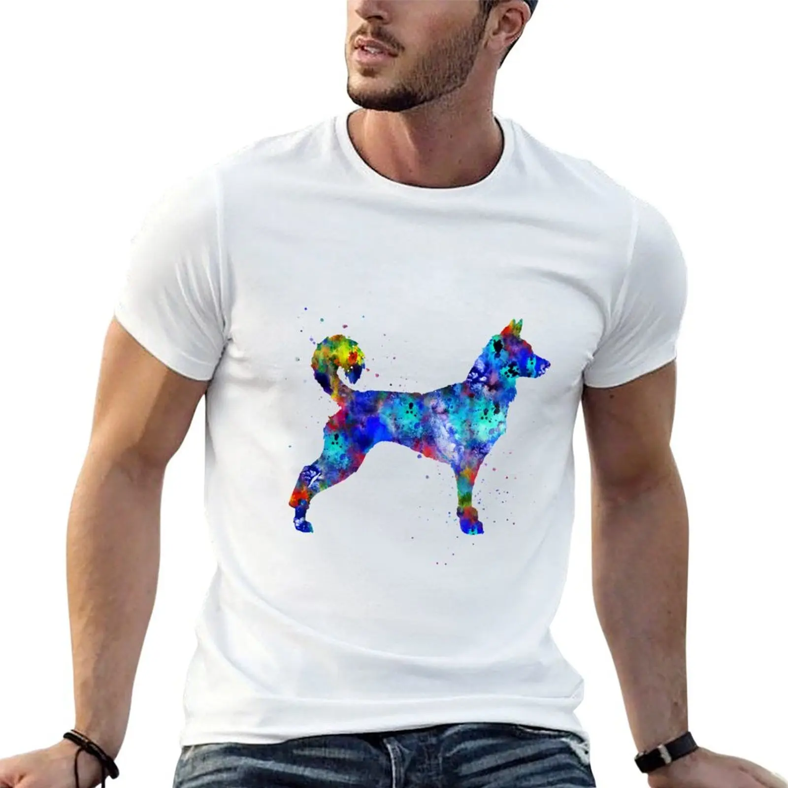 Canaan, Canaan dog, watercolor Canaan T-Shirt summer 2026 topping t shirts for men cotton