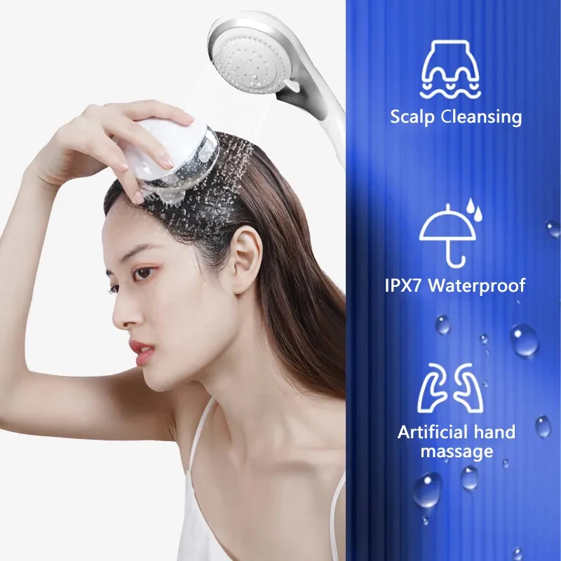 New Electric  Scalp Hair Comb Head Massager Waterproof Portable Wholesale Solid Color Meridian Hair Growth Comb Massager