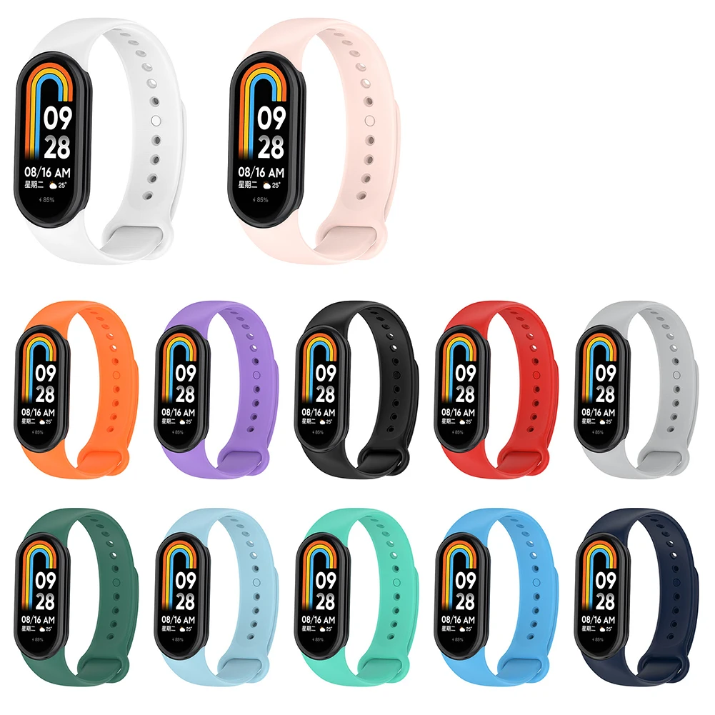 Silicone Strap for Mi Band 8 Replacement Colorful Straps for Xiaomi Miband8 Sport Wrist Bracelets Wristband