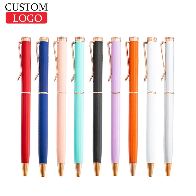

10 шт., металлическая шариковая ручка с логотипом Gao Shi, офисные канцелярские принадлежности, деловая ручка, подарочные рекламные шариковые ручки с логотипом.