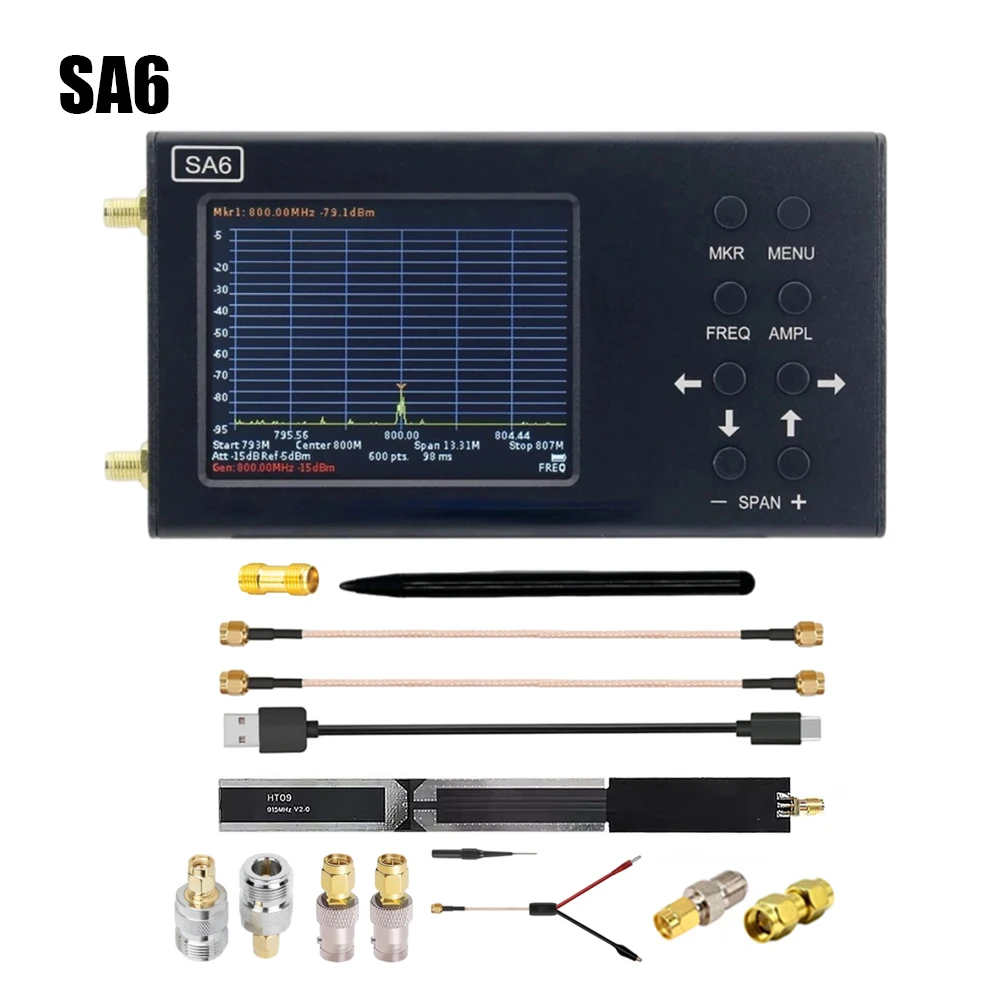 

SA6 Set Spectrum Analyzer 6GHz RF Handheld Frequency HT09 Log Periodic Antenna EMI Test Provide PC Software Portable HTOOL