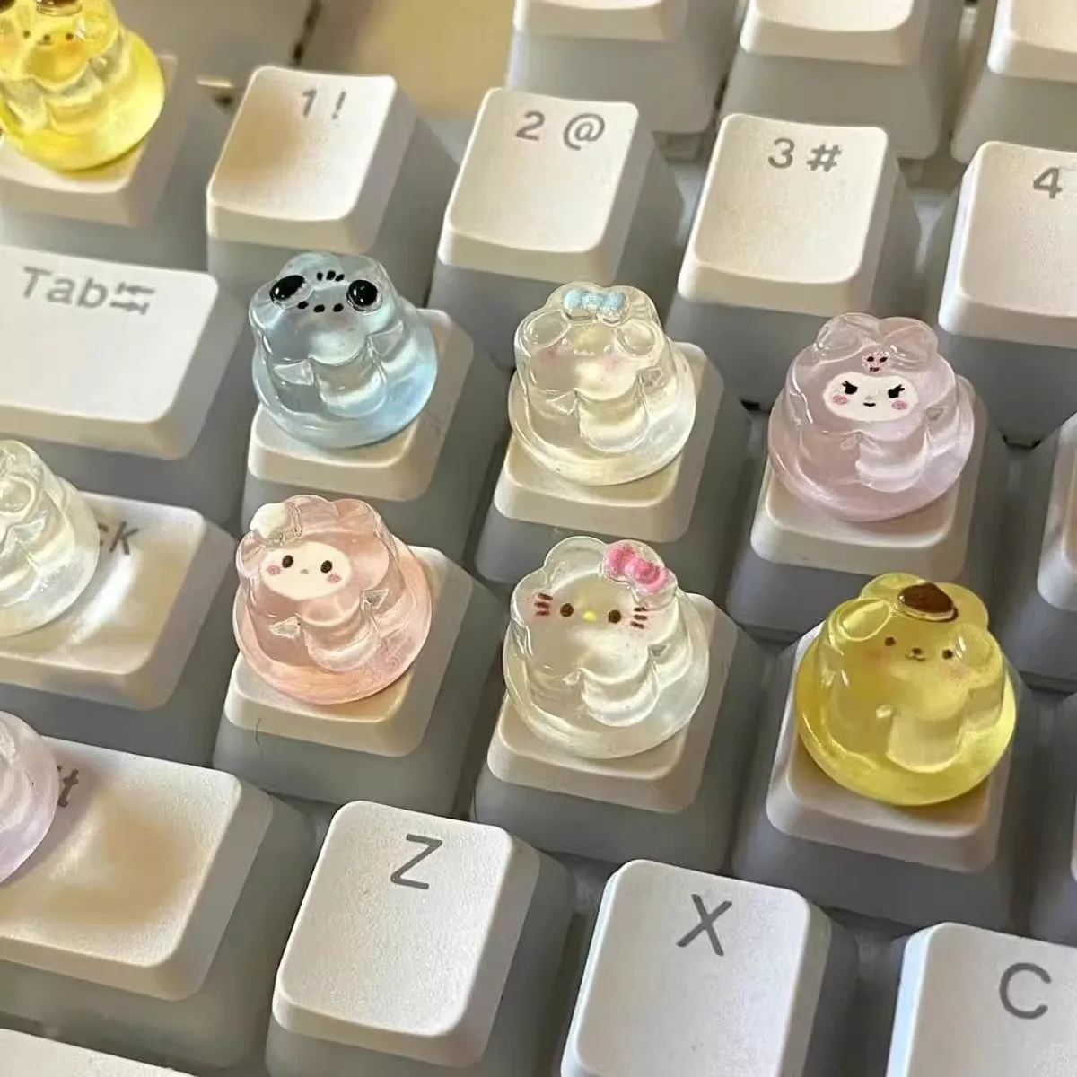 Cartoon Cute Translucent Cute Keycap for Cross Axis Mechanical Keyboard Female Love Kuromi Custom ESC WASD Cap Key Cap Game