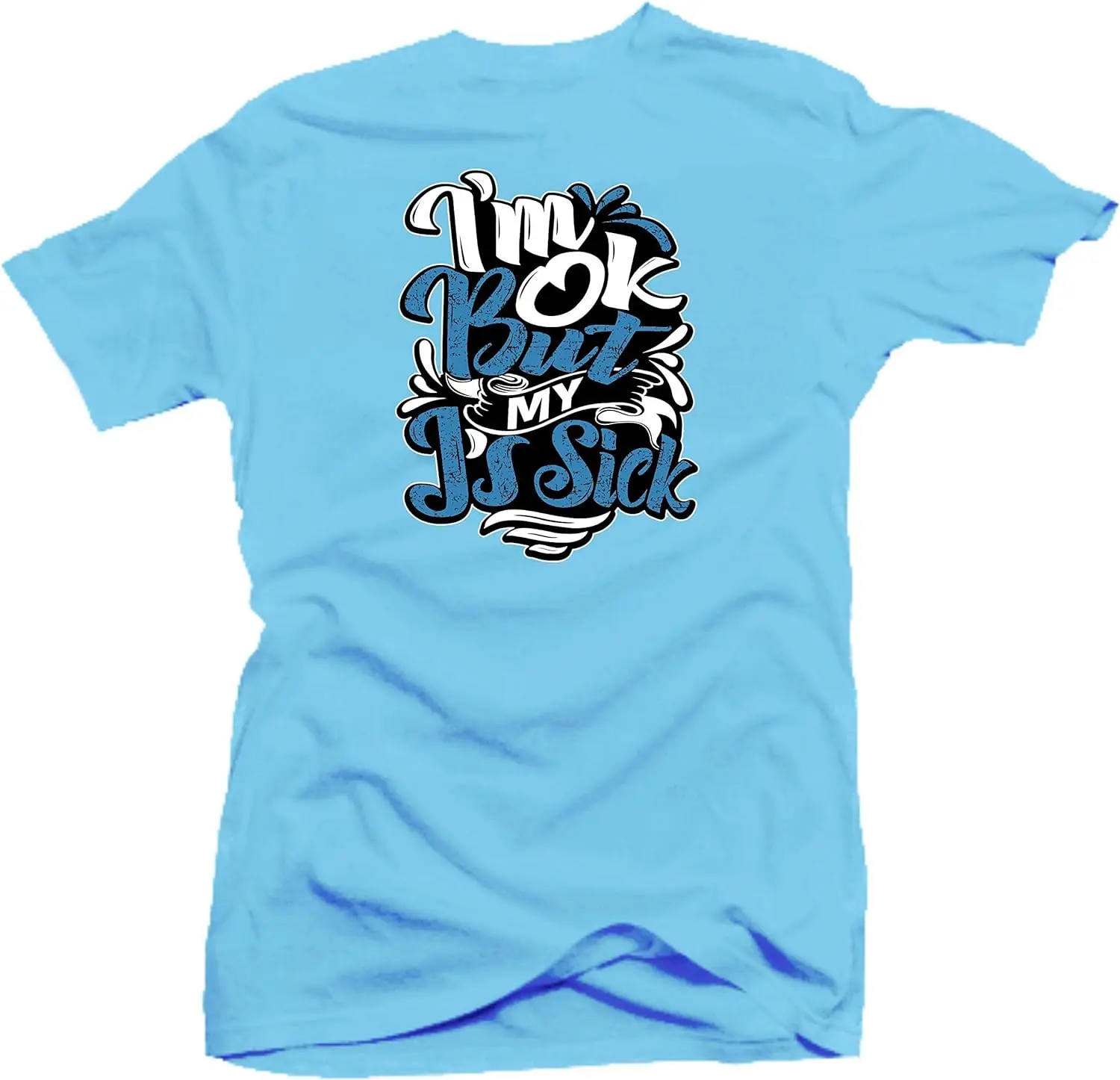 3 UNC Cement Sneaker Shirt to Match (Jordan 3 UNC Cement Sneaker Shirt to Match- Sick J's (Blue), XL)