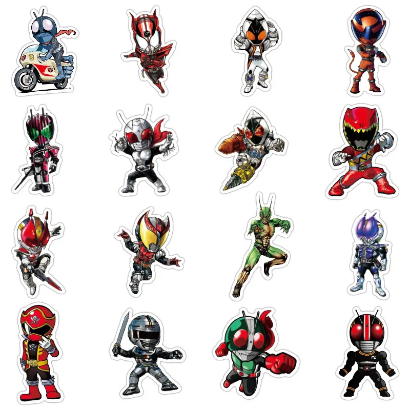 Pegatina de animación Kamen Rider, 50 piezas, papelería para equipaje, teléfono móvil, coche, Scooter, ordenador portátil, decoración para refrigerador