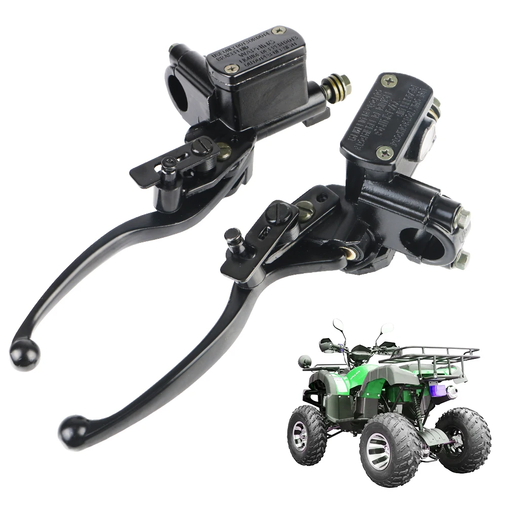 Paire Leviers Frein & Embrayage Hydraulique 22mm - Pompe Maître Avec Verrou Stationnement - Compatible Moto ATV GY6 150/250