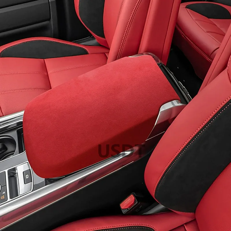 TOP Suede Car Armrests Box Cover Decoration For Land Rover Range Rover Sport 2019 2022 2021 2020 2018 Interior Accessories