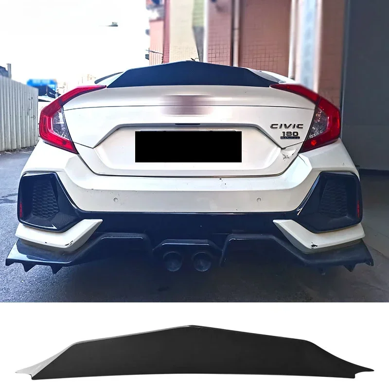 New！ Real Carbon Spoiler for Honda Civic 10th Generation Tail Fin 2016 2017 2018 2019 4 Door Sedan Car Rear Wing