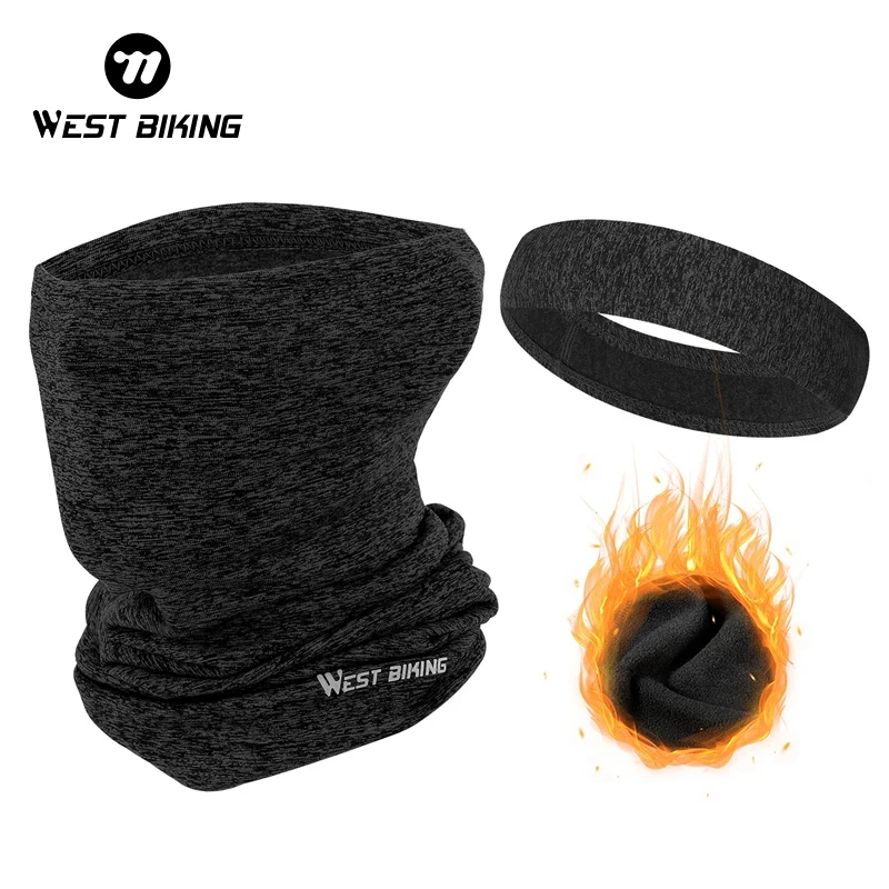 WEST BIKING Winter Cycling Scarf Warm Outdoor Running Ski Windproof Sport Headwear Headband Men Women Bandana Bicycle Face Cover