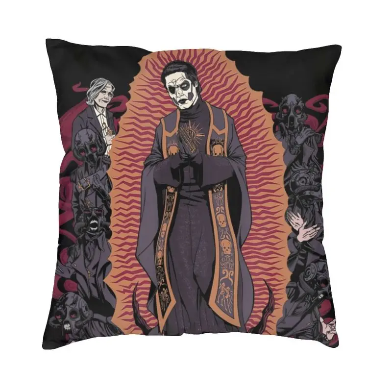 Ghost Swedish Heavy Metal Rock Band Cushion Cover 45x45 Soft Throw Pillow Case for Sofa Car Square Pillowcase Bedroom Decoration