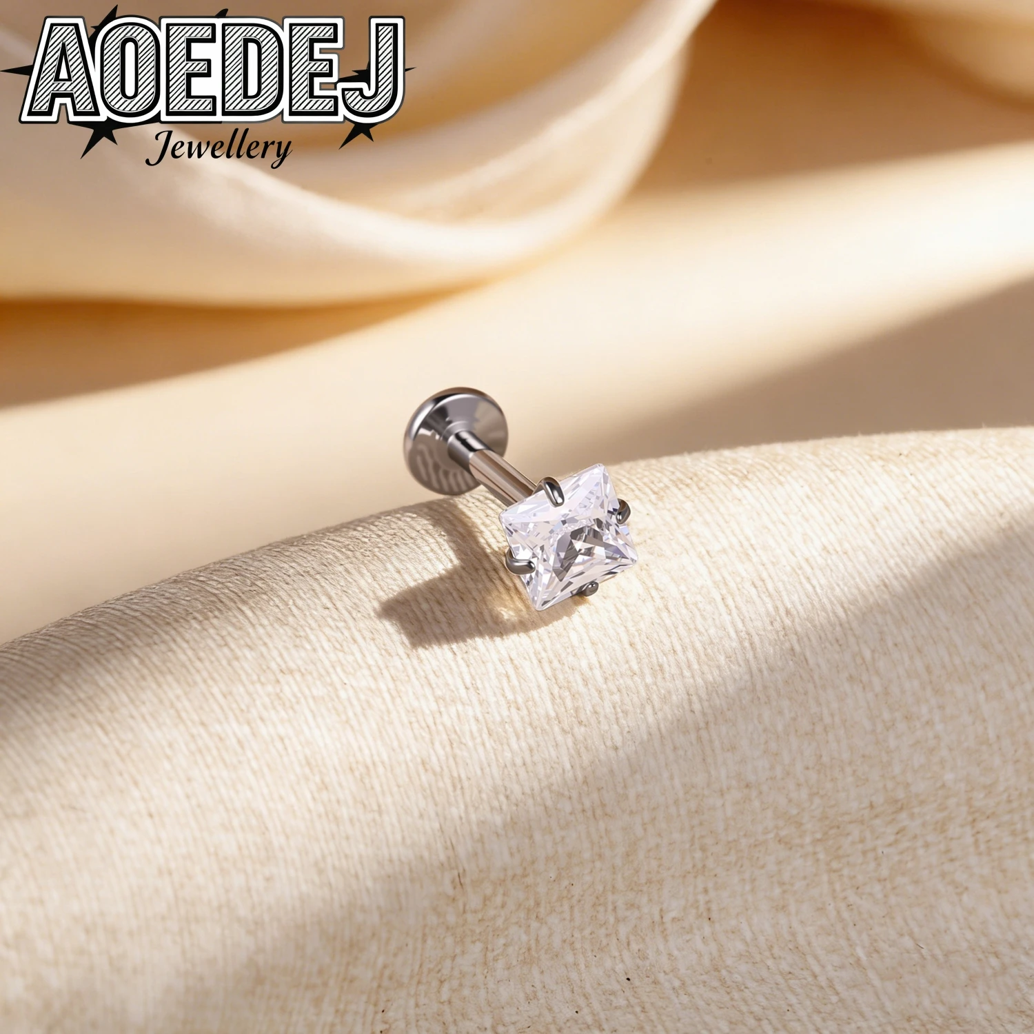 

AOEDEJ 10pcs/lot ASTM F136 Titanium Lip Studs Unisex CZ Crystal Stud Earrings Star Helix Lobe Labret Piercings Jewelry 16/18/20G