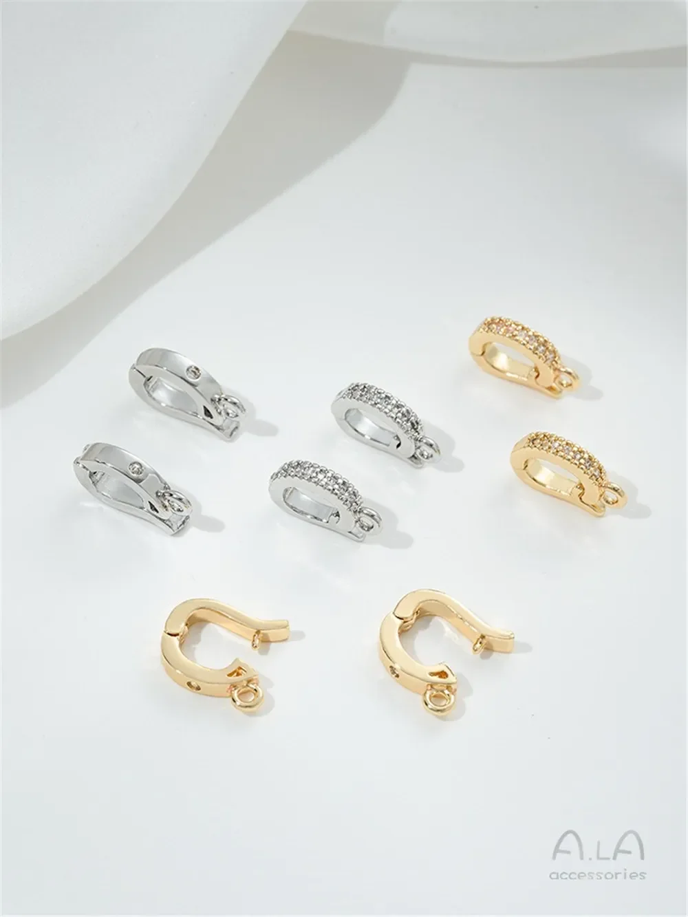 Cierre colgante Universal de circonio incrustado de oro de 14K, cierre de collar de Jade de cristal de perla, accesorios de joyería hechos a mano Diy